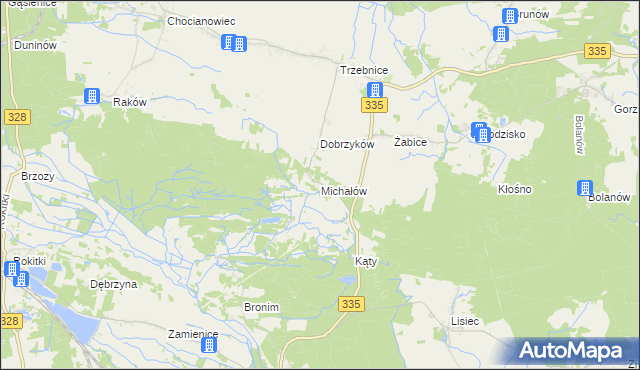 mapa Michałów gmina Chocianów, Michałów gmina Chocianów na mapie Targeo