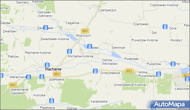 mapa Michalów gmina Rachanie, Michalów gmina Rachanie na mapie Targeo