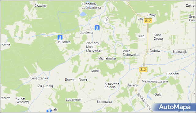 mapa Michałówka gmina Biała Podlaska, Michałówka gmina Biała Podlaska na mapie Targeo