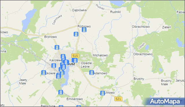 mapa Michałowo gmina Susz, Michałowo gmina Susz na mapie Targeo