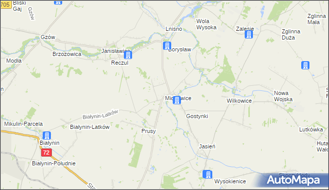 mapa Michowice gmina Głuchów, Michowice gmina Głuchów na mapie Targeo