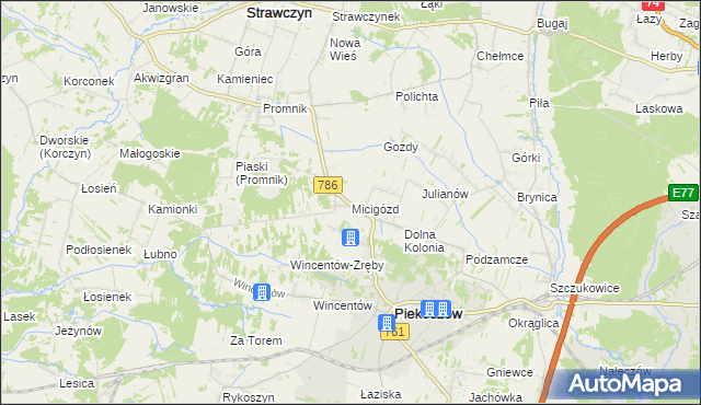 mapa Micigózd, Micigózd na mapie Targeo