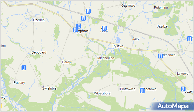 mapa Miechęcino, Miechęcino na mapie Targeo