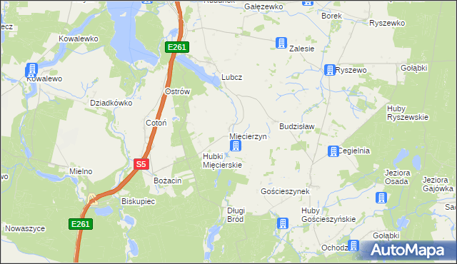 mapa Mięcierzyn, Mięcierzyn na mapie Targeo