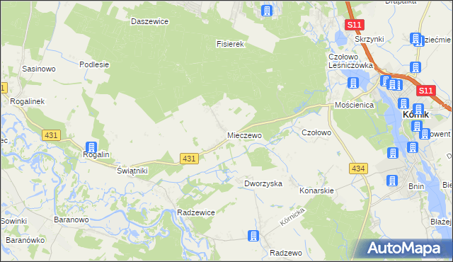 mapa Mieczewo, Mieczewo na mapie Targeo
