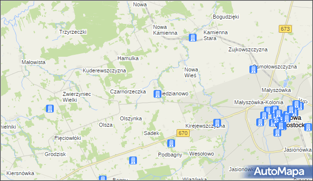 mapa Miedzianowo, Miedzianowo na mapie Targeo