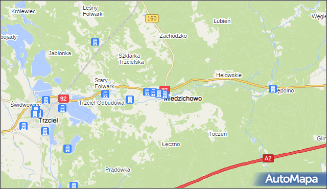 mapa Miedzichowo, Miedzichowo na mapie Targeo