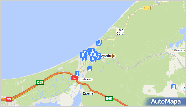 mapa Międzyzdroje, Międzyzdroje na mapie Targeo