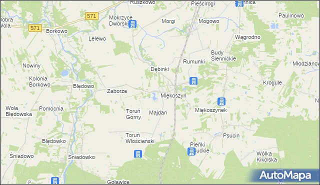 mapa Miękoszyn, Miękoszyn na mapie Targeo