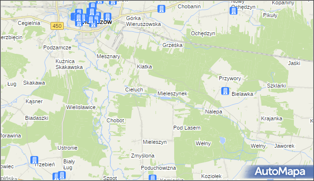 mapa Mieleszynek, Mieleszynek na mapie Targeo
