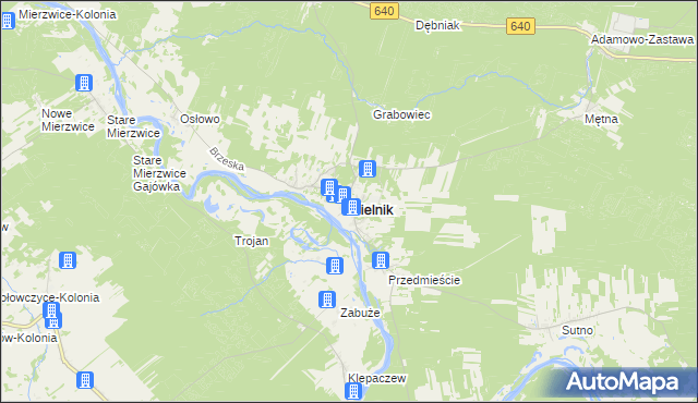 mapa Mielnik powiat siemiatycki, Mielnik powiat siemiatycki na mapie Targeo