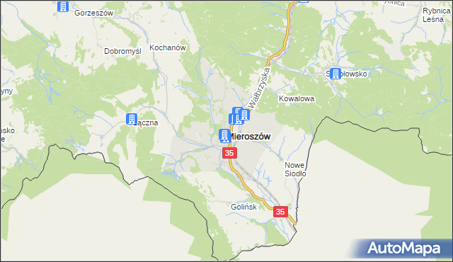 mapa Mieroszów, Mieroszów na mapie Targeo