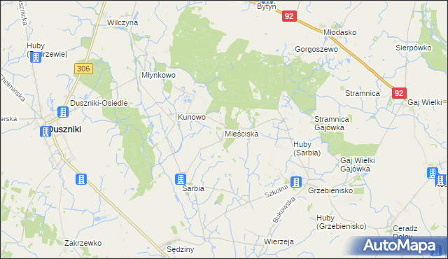 mapa Mieściska, Mieściska na mapie Targeo