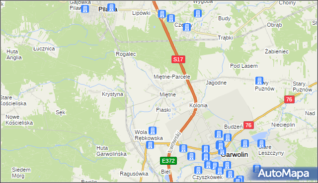 mapa Miętne, Miętne na mapie Targeo