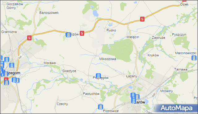 mapa Mikoszowa, Mikoszowa na mapie Targeo
