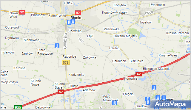 mapa Milęcin, Milęcin na mapie Targeo