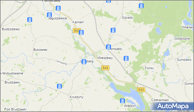 mapa Mileszewy, Mileszewy na mapie Targeo
