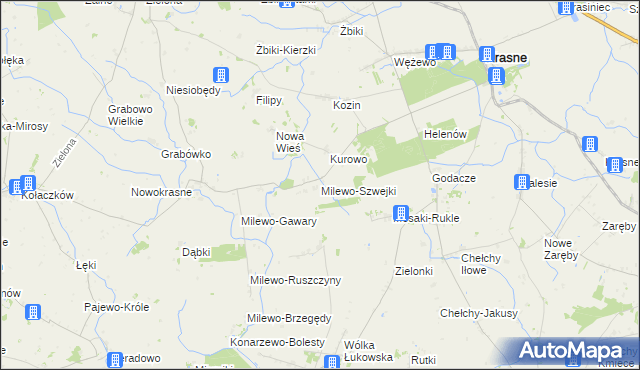 mapa Milewo-Szwejki, Milewo-Szwejki na mapie Targeo