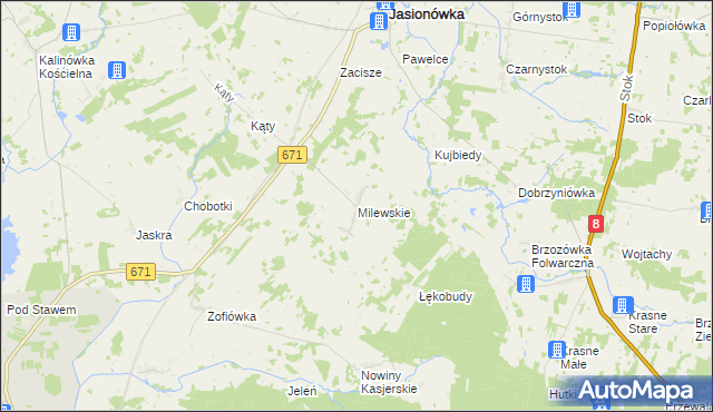 mapa Milewskie, Milewskie na mapie Targeo
