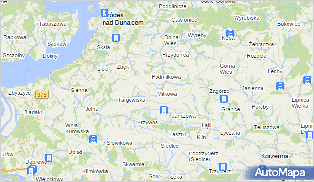 mapa Miłkowa, Miłkowa na mapie Targeo