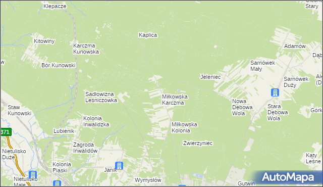 mapa Miłkowska Karczma, Miłkowska Karczma na mapie Targeo