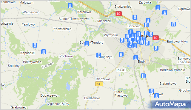 mapa Miłobędzyn, Miłobędzyn na mapie Targeo