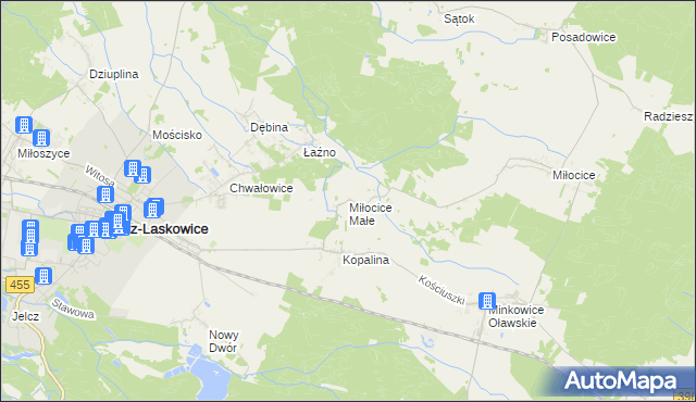 mapa Miłocice Małe, Miłocice Małe na mapie Targeo