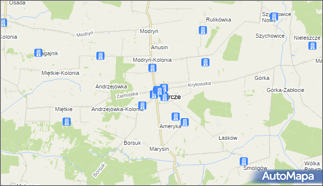 mapa Mircze, Mircze na mapie Targeo