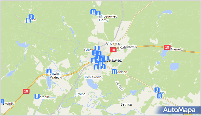 mapa Mirosławiec, Mirosławiec na mapie Targeo
