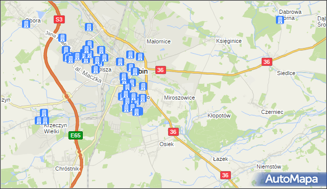 mapa Miroszowice, Miroszowice na mapie Targeo