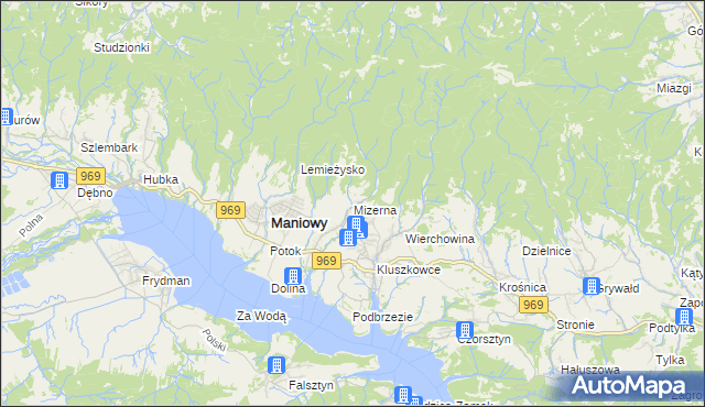 mapa Mizerna, Mizerna na mapie Targeo