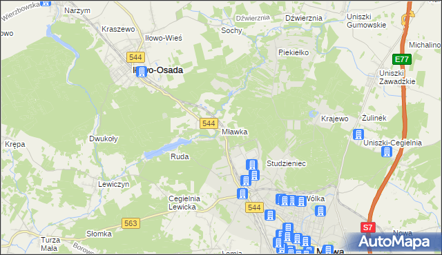 mapa Mławka, Mławka na mapie Targeo