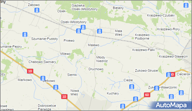 mapa Młody Niedróż, Młody Niedróż na mapie Targeo