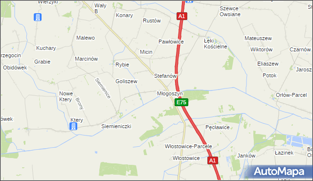 mapa Młogoszyn, Młogoszyn na mapie Targeo