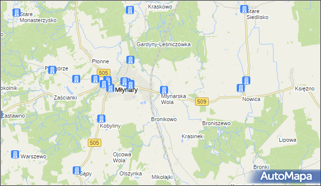 mapa Młynarska Wola, Młynarska Wola na mapie Targeo