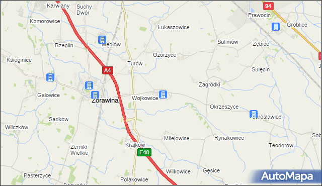 mapa Mnichowice gmina Żórawina, Mnichowice gmina Żórawina na mapie Targeo