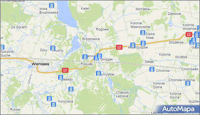 mapa Mniszek gmina Wolanów, Mniszek gmina Wolanów na mapie Targeo