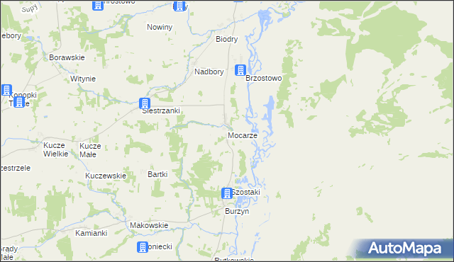 mapa Mocarze, Mocarze na mapie Targeo