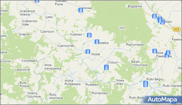 mapa Modła gmina Ciechanów, Modła gmina Ciechanów na mapie Targeo