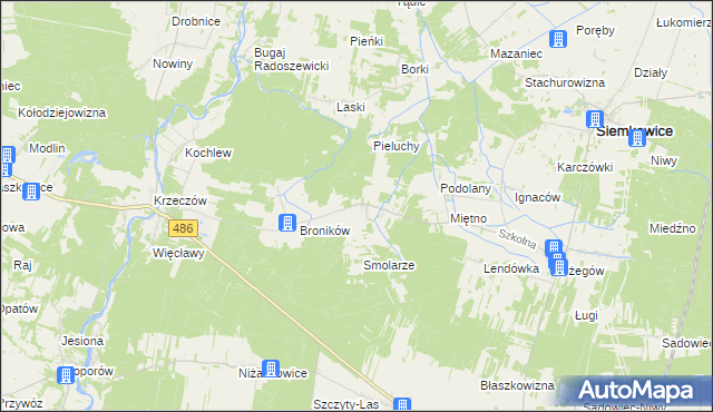 mapa Mokre gmina Siemkowice, Mokre gmina Siemkowice na mapie Targeo