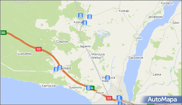 mapa Mokrzyca Wielka, Mokrzyca Wielka na mapie Targeo