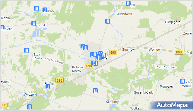 mapa Mordy, Mordy na mapie Targeo