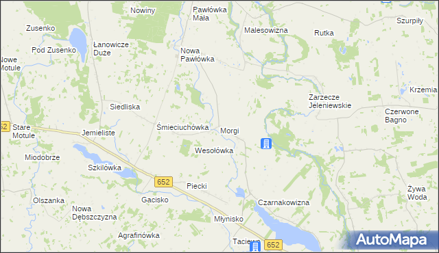 mapa Morgi gmina Przerośl, Morgi gmina Przerośl na mapie Targeo