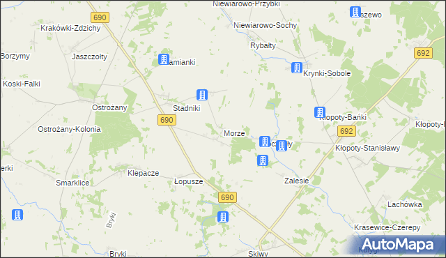 mapa Morze gmina Grodzisk, Morze gmina Grodzisk na mapie Targeo