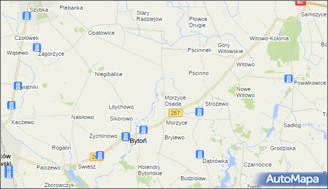 mapa Morzyce Osada, Morzyce Osada na mapie Targeo