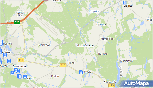 mapa Mosty-Osiedle, Mosty-Osiedle na mapie Targeo