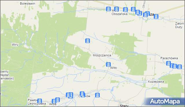 mapa Moszczanica, Moszczanica na mapie Targeo