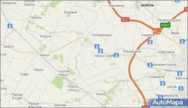 mapa Motycz-Józefin, Motycz-Józefin na mapie Targeo