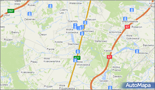 mapa Mroków gmina Lesznowola, Mroków gmina Lesznowola na mapie Targeo