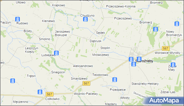 mapa Mrówczewo, Mrówczewo na mapie Targeo